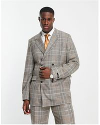Jack & Jones - Premium - giacca da abito oversize doppiopetto a quadri - Lyst