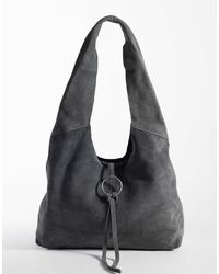 Mango - 100% Leather Suede Shoulder Bag - Lyst