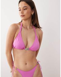ASOS - Fuller Bust Chelsea Charm High Apex Triangle Bikini Top - Lyst