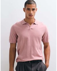 ASOS - Essential Relaxed Fine-Knit Notch Polo - Lyst