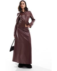 ASOS - Gonna Lunga A Ruota Bordeaux - Lyst