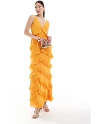 Pretty Lavish - Exclusive To Asos Piper Ruffle Maxi Dress - Lyst