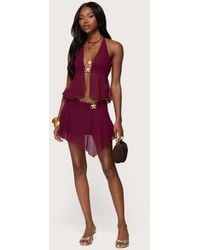 Edikted - Sea Star Asymmetric Chiffon Mini Skirt - Lyst