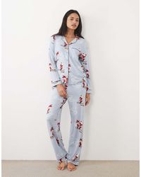 Chelsea Peers - Christmas Super Soft Button Up Pyjama Set - Lyst