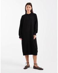 Monki - – langärmliges midi-pulloverkleid aus strick - Lyst