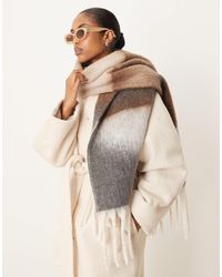 ASOS - Woven Scarf With Brushed Striped Design - Lyst
