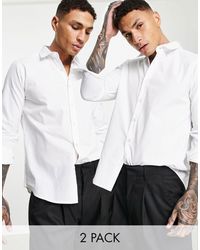 Bolongaro Trevor 2 Pack Slim Fit Classic Shirts - White