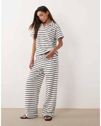 4th & Reckless - Towelling Tie Waist Wide Leg Pants - Lyst