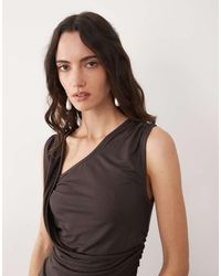 ASOS - Cinched Waist Sleeveless Drape Top - Lyst
