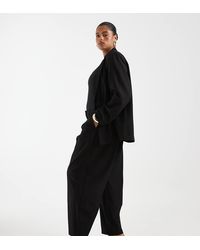 Pieces Plus - Pieces Curve Barrel Leg Tailored Trousers Co-ord - Lyst