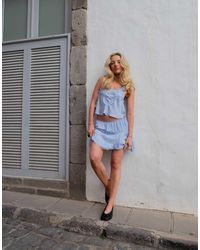 Daisy Street - X Emma Jean Floaty Lace Satin Cami Top With Lace Edging - Lyst