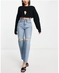Madewell – gerippte jeans mit geradem schnitt - Schwarz