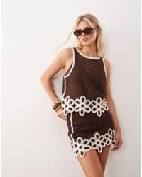 Mango - Tomi Crochet Knit Vest Top Co-ord With Flower Detail - Lyst