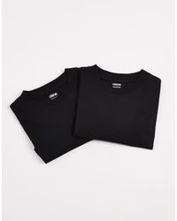 ASOS - Confezione Da 2 T-Shirt Basic Comode Nere - Lyst
