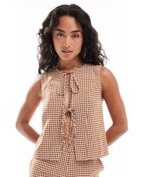 ASOS - Tie Front Sleeveless Peplum Co-ord Top - Lyst