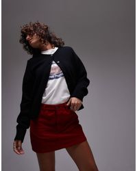 TOPSHOP - Denim Cord Mini Pelmet Skirt - Lyst