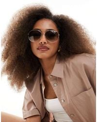 New Look - Occhiali Da Sole Stile Aviatore Rotondi - Lyst