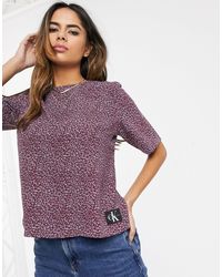 Calvin Klein Top con stampa a fiori - Rosso