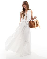 ASOS - Boho Maxirok Met Stroken - Lyst