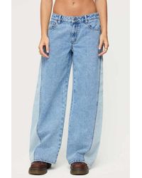 Edikted - Genna Contrast Panel Low Rise Jeans - Lyst