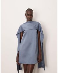 ARRANGE - Clean Scarf Neck Shift Structured Mini Dress - Lyst