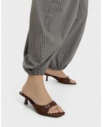 Bershka - Buckle Heeled Mules - Lyst