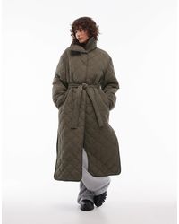ARKET - Down Quilted Oversized Midaxi Coat With High Neck And Split Sides - Lyst