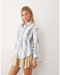 Free People - Crossroads Oversized Button Down Stripe Shirt - Lyst