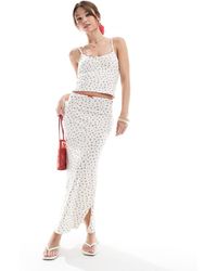 Pull&Bear - Ditsy Floral Pointelle Maxi Skirt Co-Ord - Lyst