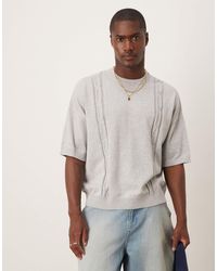 ASOS - Oversized Fit Knit Crew Neck T-shirt With Embroidery Detail - Lyst