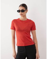 ASOS - Knitted Sheer T-shirt - Lyst