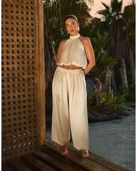 Wanderdoll - X Emma Milton Summa Satin Balloon Leg Cinched Waist Detail Pants - Lyst