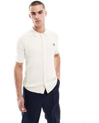 Fred Perry - Gebreid Overhemd Met Korte Mouwen En Knopen - Lyst