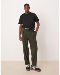ASOS - Oversized Tapered Trouser With Deep Pleat - Lyst