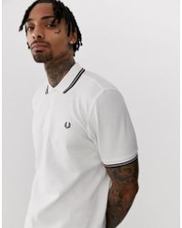 Fred Perry Poloshirt Met Dubbelgekleurd Randje In Wit