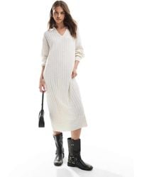 ONLY - Polo Neck Knitted Midi Dress - Lyst