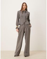 Wanderdoll - Exclusive Gabriella Turned Up Tailored Wide Leg Trousers Co-Ord - Lyst