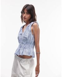 & Other Stories - Sleeveless Top With Drawstring And Elasticated Detail - Lyst