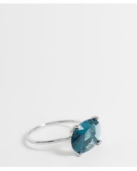 ASOS - Asos Design Curve Ring With Blue Stone Setting - Lyst