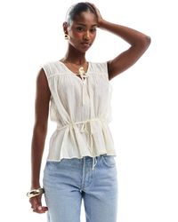 Object - Tie Front Ruched Top - Lyst