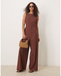 ASOS - Mono Largo De Estilo Tenista Y Pernera Ancha Con Detalle De Costuras De - Lyst