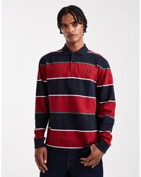 Fred Perry - Long Sleeve Striped Polo Shirt - Lyst