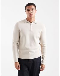 Only & Sons - Knitted Half Zip Polo Top - Lyst