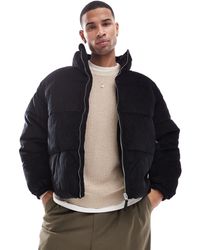 Bershka - – pufferjacke aus cord - Lyst