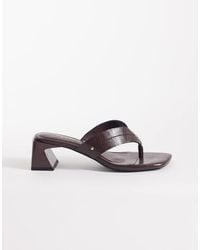 ASOS - Honest Toe Thong Block Heeled Sandals - Lyst