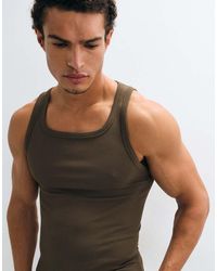 4505 - Seamless Rib Square Neck Slim Fit Training Vest - Lyst