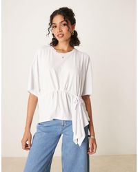 ASOS - Cinched Elastic Hanky Hem T Shirt - Lyst