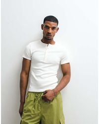 Collusion - Fitted Short Sleeve Henley Top - Lyst