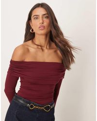 Miss Selfridge - Long Sleeve Bardot Bodysuit - Lyst