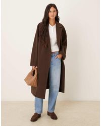 ASOS - Abrigo Marrón Cómodo De -Verde - Lyst
